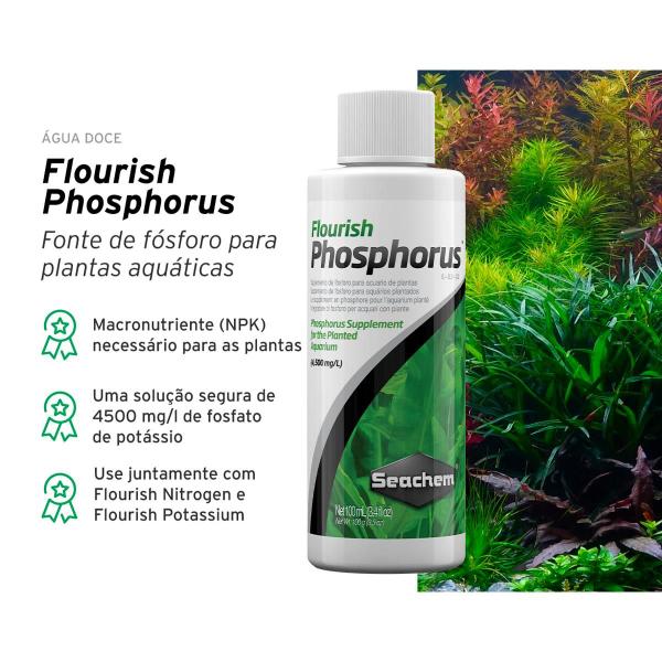 Imagem de Seachem Flourish Phosphorus 100ml Fertilizante Fósforo Aquário Plantado