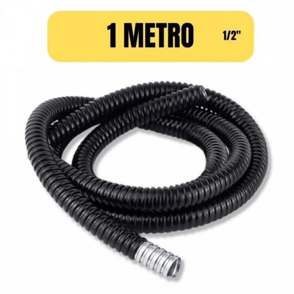 Sealtubo metálico flexivel emborrachado 1/2 preto 1 metro - INDEL Imagem de Sealtubo metálico flexivel emborrachado 1/2 preto 1 metro