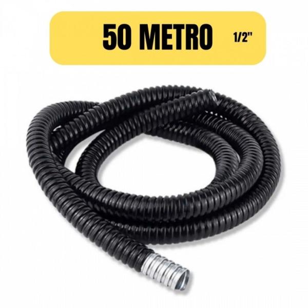 Imagem de Sealtubo metálico flexivel emborrachado 1/2 preto 50 metro