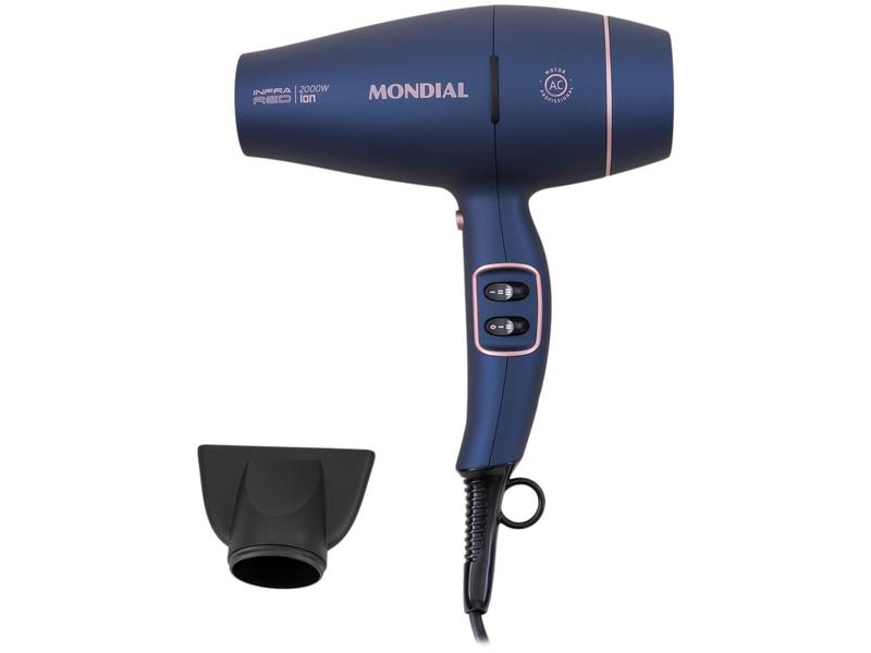 Secador de Cabelo Mondial Infrared Rosé e Azul - 2000W 2 Velocidades SCP-01-IR Secador de Cabelo Mondial Infrared Rosé e Azul - 2000W 2 Velocidades SCP-01-IR