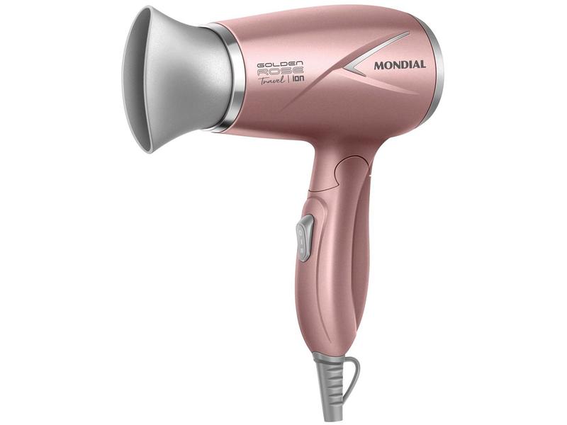 Secador de Cabelo Mondial Tourmaline Ion Golden - Rose 1200W 2 Velocidades Travel SC-47-GR Secador de Cabelo Mondial Tourmaline Ion Golden - Rose 1200W 2 Velocidades Travel SC-47-GR