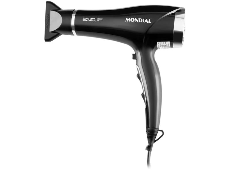 Secador de Cabelo Mondial Tourmaline Íon Preto - e Prata 2000W 2 Velocidades Chrome Black ... Secador de Cabelo Mondial Tourmaline Íon Preto - e Prata 2000W 2 Velocidades Chrome Black ...