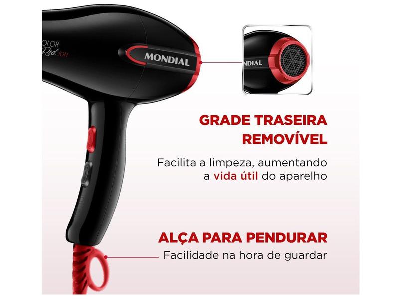 Imagem de Secador de Cabelo Mondial Turbo Color Red SC-41