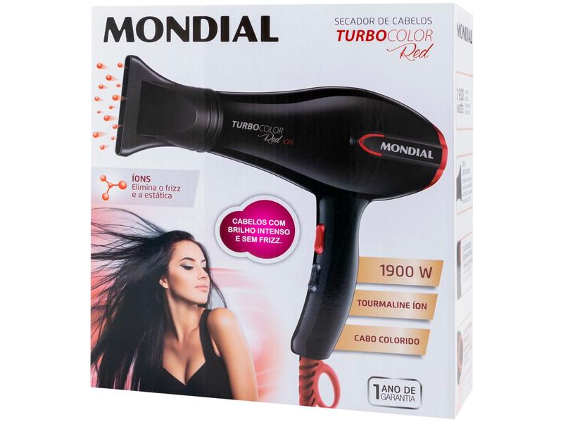 Imagem de Secador de Cabelo Mondial Turbo Color Red SC-41