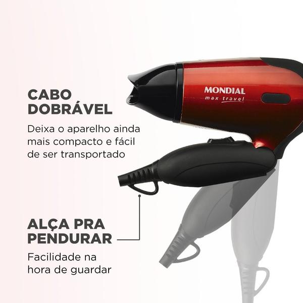 Imagem de Secador de Cabelos Mondial Max Travel SC-10 Bivolt 1200w