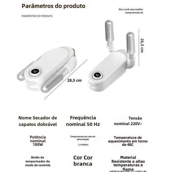 Imagem de Secador de Sapatos UV Dobrável - Temperatura Constante e Portátil