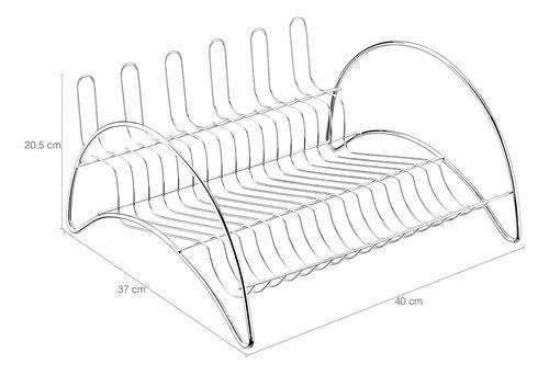 Imagem de Secador Escorredor de Louça para 16 Pratos 6 copos e Talheres Maya Schmitt Cromado