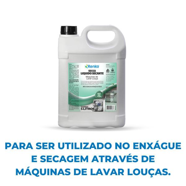 Imagem de Secante Líquido para Máquinas de Lavar Louças Secca 5 Litros Renko Limpeza Profissional Alto Rendimento