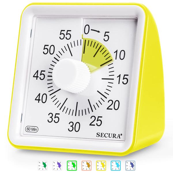 Imagem de Secura Timer Visual de 60 Minutos para Sala de Aula e Estudo (Amarelo)