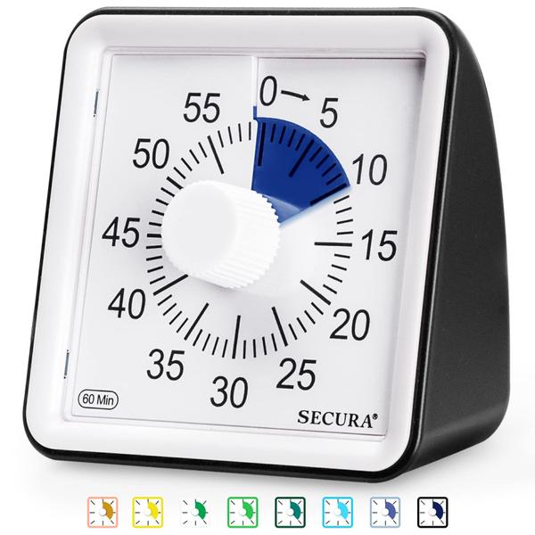 Imagem de Secura Timer Visual de 60 Minutos para Sala de Aula e Gestão de Tempo (Azul Marinho e Preto)