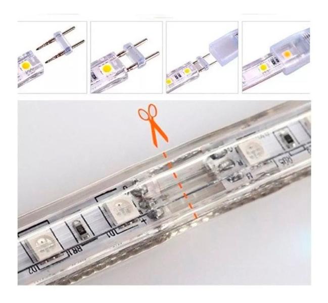 Imagem de Seis Metros Fita Mangueira Chata Quadrada Led 5050 Verde 110v Decoração Sanca