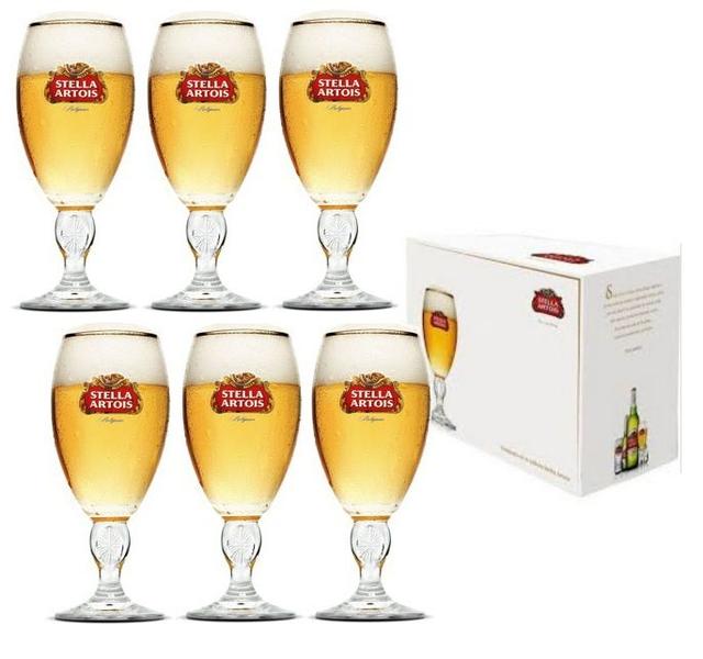 Imagem de Seis Taças Stella Artois Cálice Litografada Cerveja 250ml