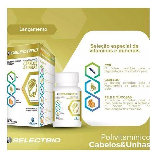 Imagem de Selectbio Polivitamínico Cabelos E Unhas 60Cps - Catarinense