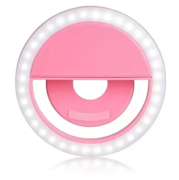 Imagem de Selfie Ring Light Clipe Anel Led Celular Universal - Rosa