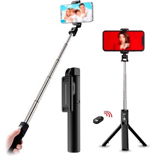 Imagem de Selfie Stick Ebai FZF-P30 com Tripé Retrátil e Controle Bluetooth para Fotos Remotas