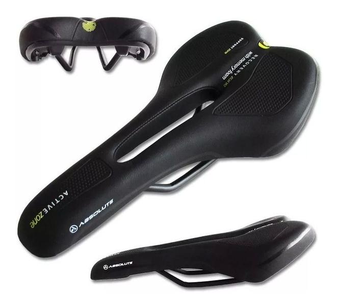 Imagem de Selim Absolute Atletic Foam 2354h Vazado Cavidade Bike Preto