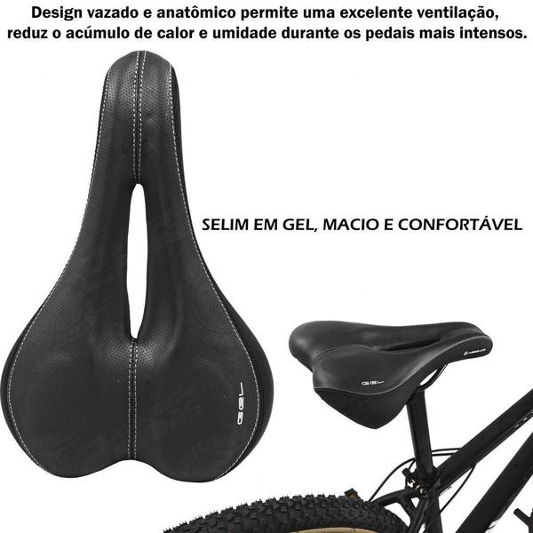 Imagem de Selim Banco Bike Mtb Absolute Com Gel Vado Confortável