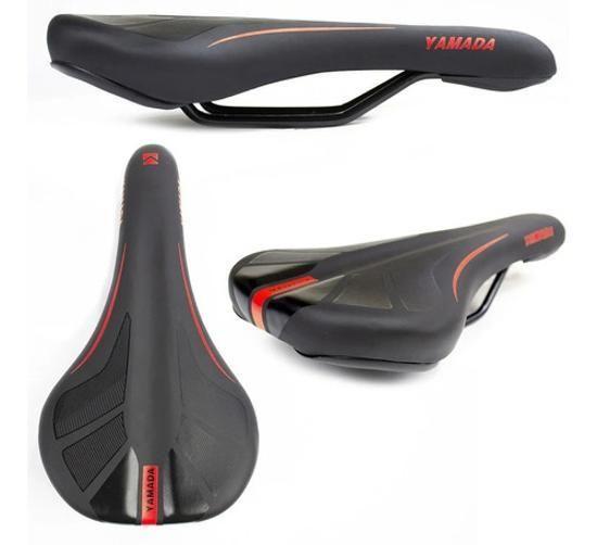 Imagem de Selim Banco De Bike Mtb Yamada Zl-8010 - Preto Com Vermelho