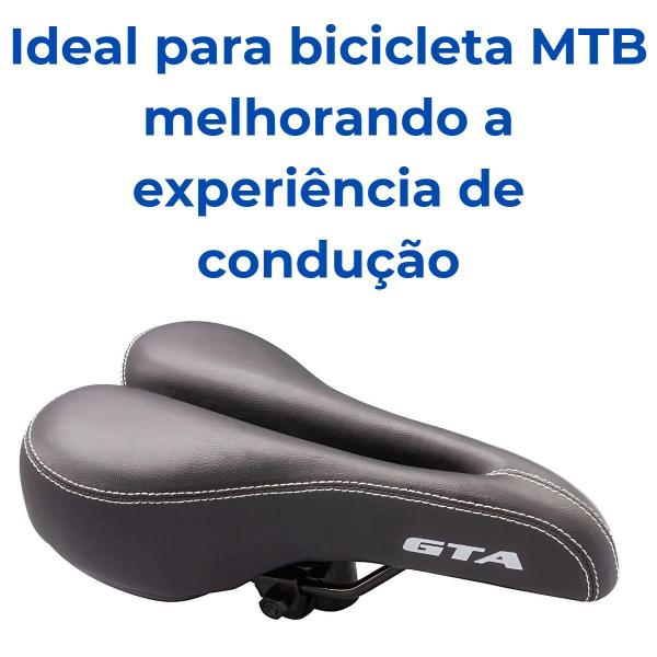 Imagem de Selim Bike Banco Mtb Vazado Conforte Com Carrinho Preto Gta