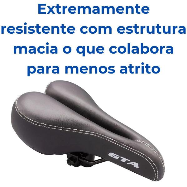 Imagem de Selim Bike Banco Mtb Vazado Conforte Com Carrinho Preto