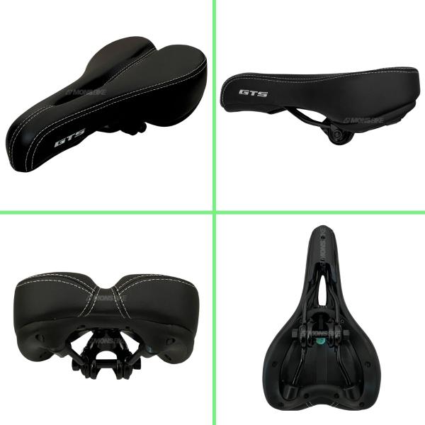 Imagem de Selim Bike Mtb Vazado + Pedal Plataforma + Manoplas + Canote 27,2mm + Abraçadeira