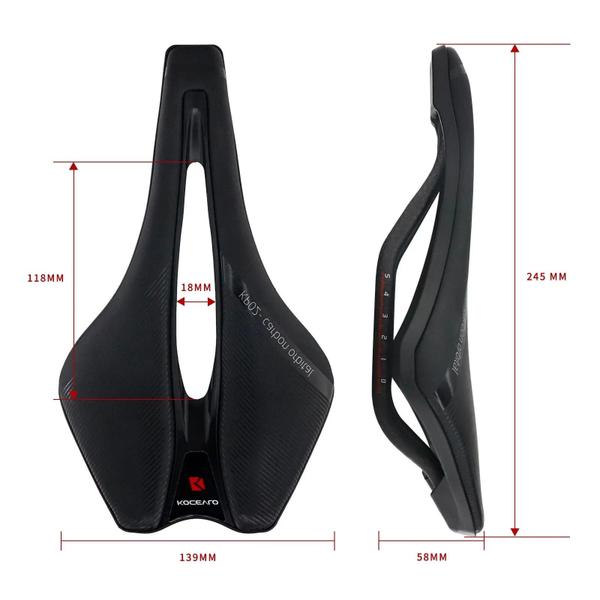 Imagem de Selim de Bicicleta de Carbono Ultraleve e Respirável - 143mm x 120g