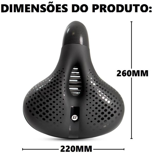 Imagem de Selim Gel Largo 260/200mm 2 Molas Silicone Ciclismo Vazado Unissex RockBros