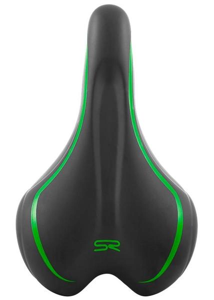 Imagem de Selim mtb premium linhas preto com verde c/carrinho