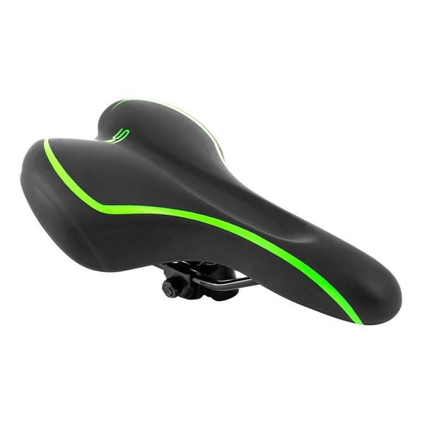 Imagem de Selim mtb premium linhas preto com verde kwk c/carrinho