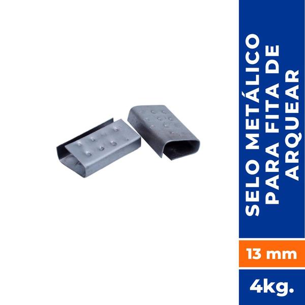 Imagem de Selo Para Fita De Arquear Preta Pp 13MM 1000 pçs 4kg