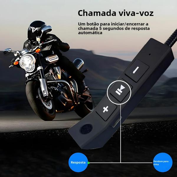 Imagem de Sem Fio Bt5.0 Capacete Da Motocicleta Fone De Ouvido À Prova Dwaterproof Água Handsfree Estéreo