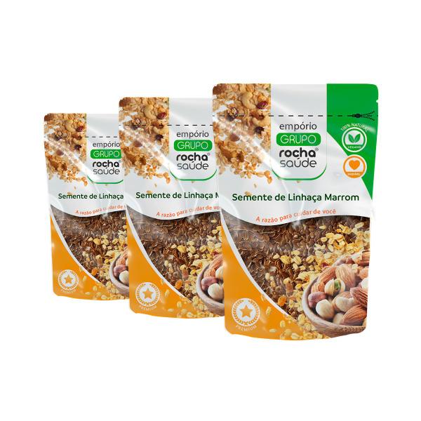 Semente de Linhaça Marrom Integral Premium Qualidade Superior Kit 3 100g - Grupo Rocha Saúde Imagem de Semente de Linhaça Marrom Integral Premium Qualidade Superior Kit 3 100g