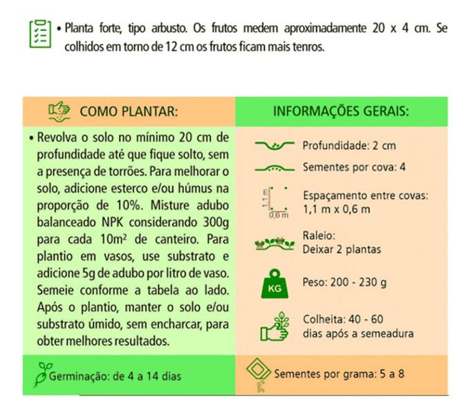 Imagem de Sementes de Abobrinha Caserta - 56 Sementes