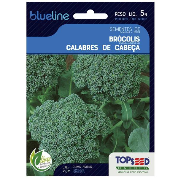 Imagem de Sementes de Brócolis Calabrês de Cabeça Blueline TOPSEED