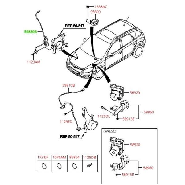 Imagem de Sensor ABS I30 Elantra Dianteiro Lado Direito Original