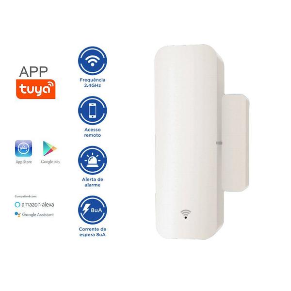 Imagem de Sensor De Alarme Inteligente Wi-fi Porta E Janela App(tuya)