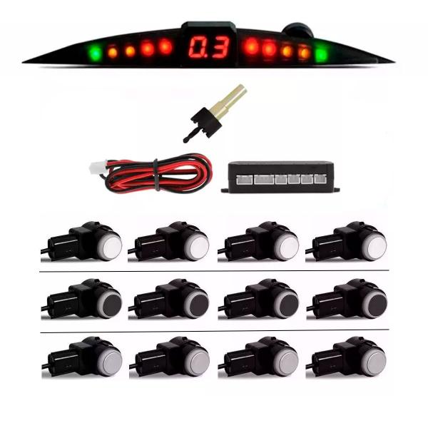 Imagem de Sensor de Estacionamento 4 Pontos Embutidos C/ Display Isolamento Anti-Interferência