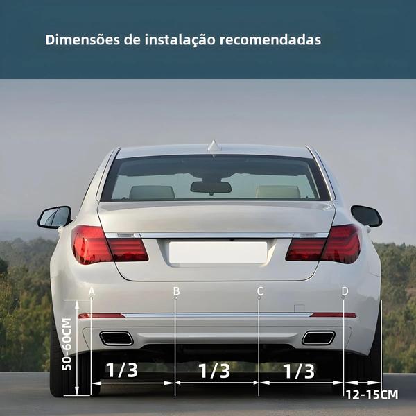 Imagem de Sensor de Estacionamento Automotivo com Monitor LED e 4 Sensores - Detector de Radar