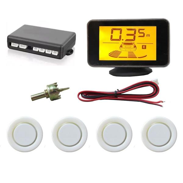 Imagem de Sensor de Estacionamento Hurricane com Display de LED 4,3" - 4 Sensores - Branco