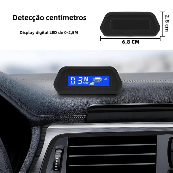 Imagem de Sensor de Estacionamento Reverso com 4 Sensores e Display LED - Detector de Radar