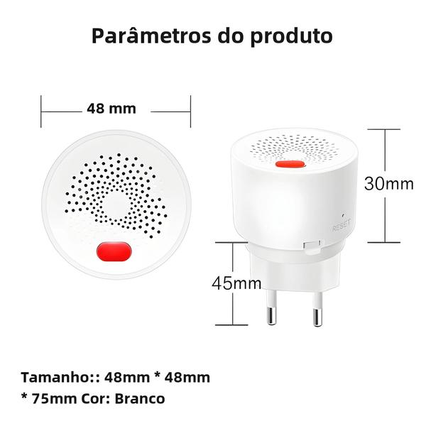 Imagem de Sensor de Gás Natural Wi-Fi para Casa Inteligente - Detector de Vazamento com Alarme