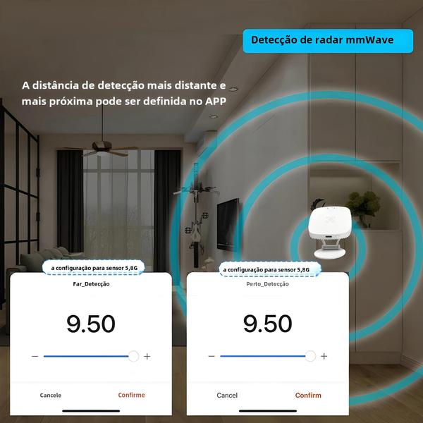 Imagem de Sensor de Movimento Inteligente Tuya WiFi/Zigbee - Detector de Presença Humana