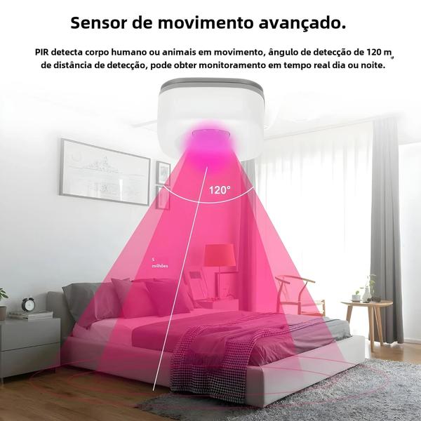 Imagem de Sensor de Movimento Inteligente ZigBee/Wi-Fi com APP - Controle Remoto e Compatibilidade com Alexa