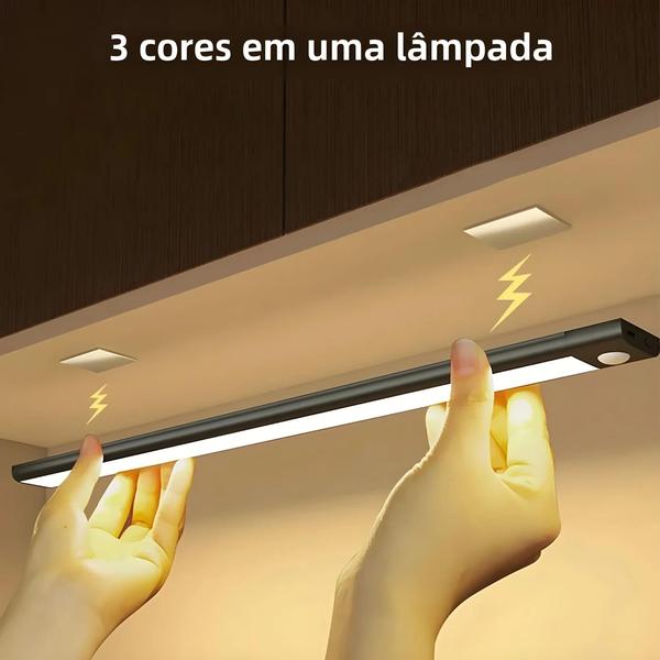 Imagem de Sensor de Movimento LED Sem Fio - Luz Noturna Recarregável via USB para Cozinha