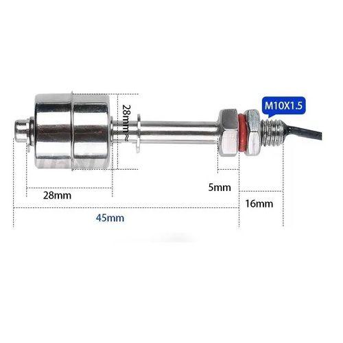 Imagem de Sensor de nível inox boia inferior haste comp.  45mm