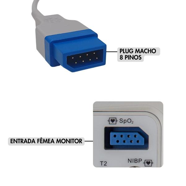 Imagem de Sensor de Oximetria Adulto Compatível Com Axcent Cetus X12