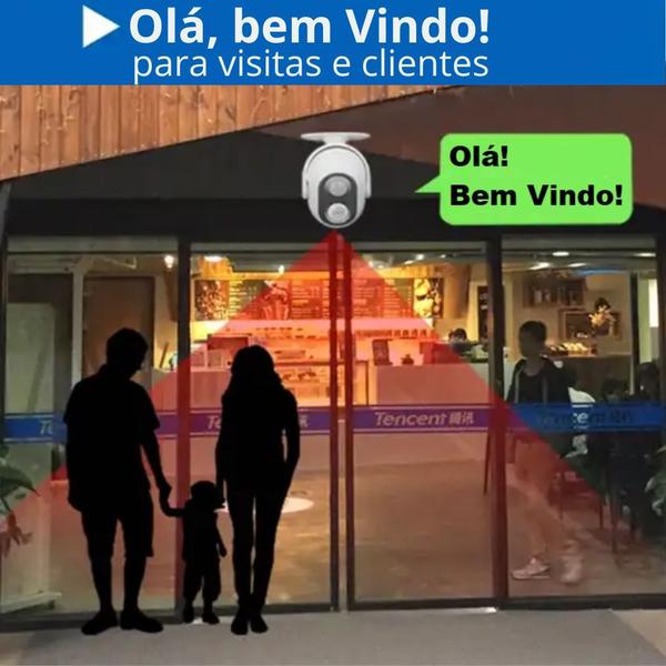 Imagem de Sensor de Presença 3 em 1 Alarme Entrada Anunciador Sonoro Bem Vindo Movimento Alerta Casa Loja