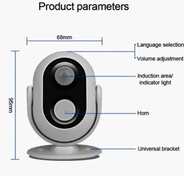 Imagem de Sensor De Presença Sonoro Com Campainha Com Nota Fiscal