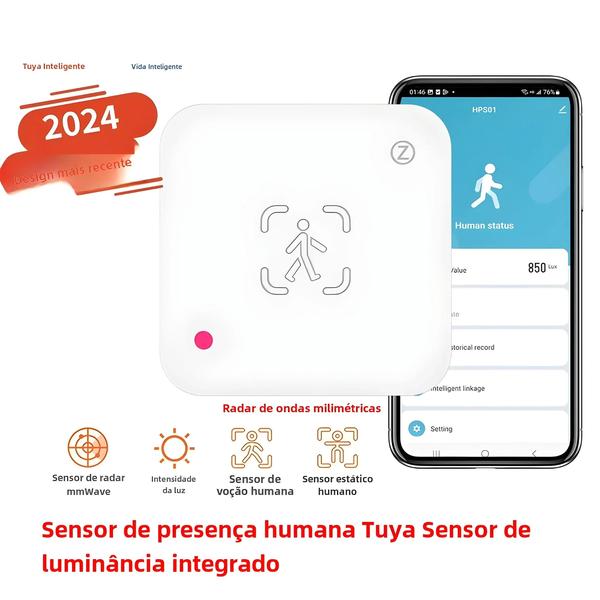 Imagem de Sensor de Presença Tuya WiFi - Detector de Movimento por Radar MMWave para Casa Inteligente