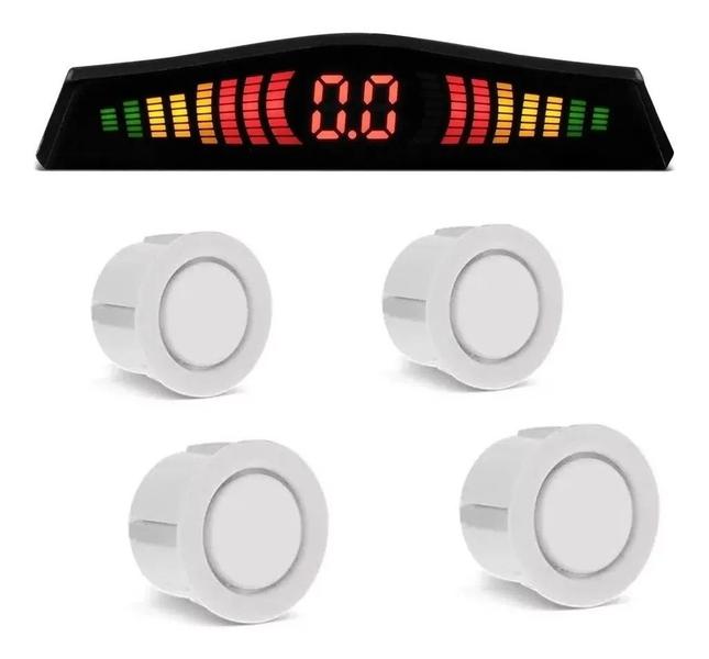 Imagem de Sensor de Ré Estacionamento 4 Pontos Display Colorido 18mm Kit Para Carros Vans e Ultilitarios